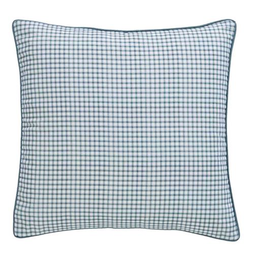 MM Linen Gingham Blue Cushion 50x50